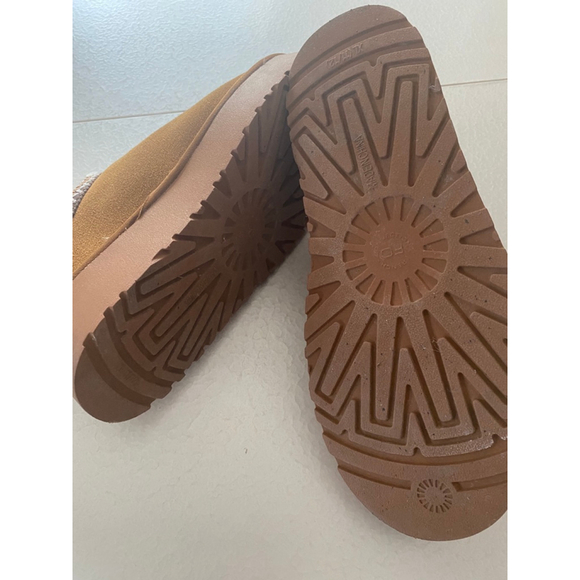 Women's French Connection Camel Platform Slippers with White Braid Trim US XL - Picture 7 of 11